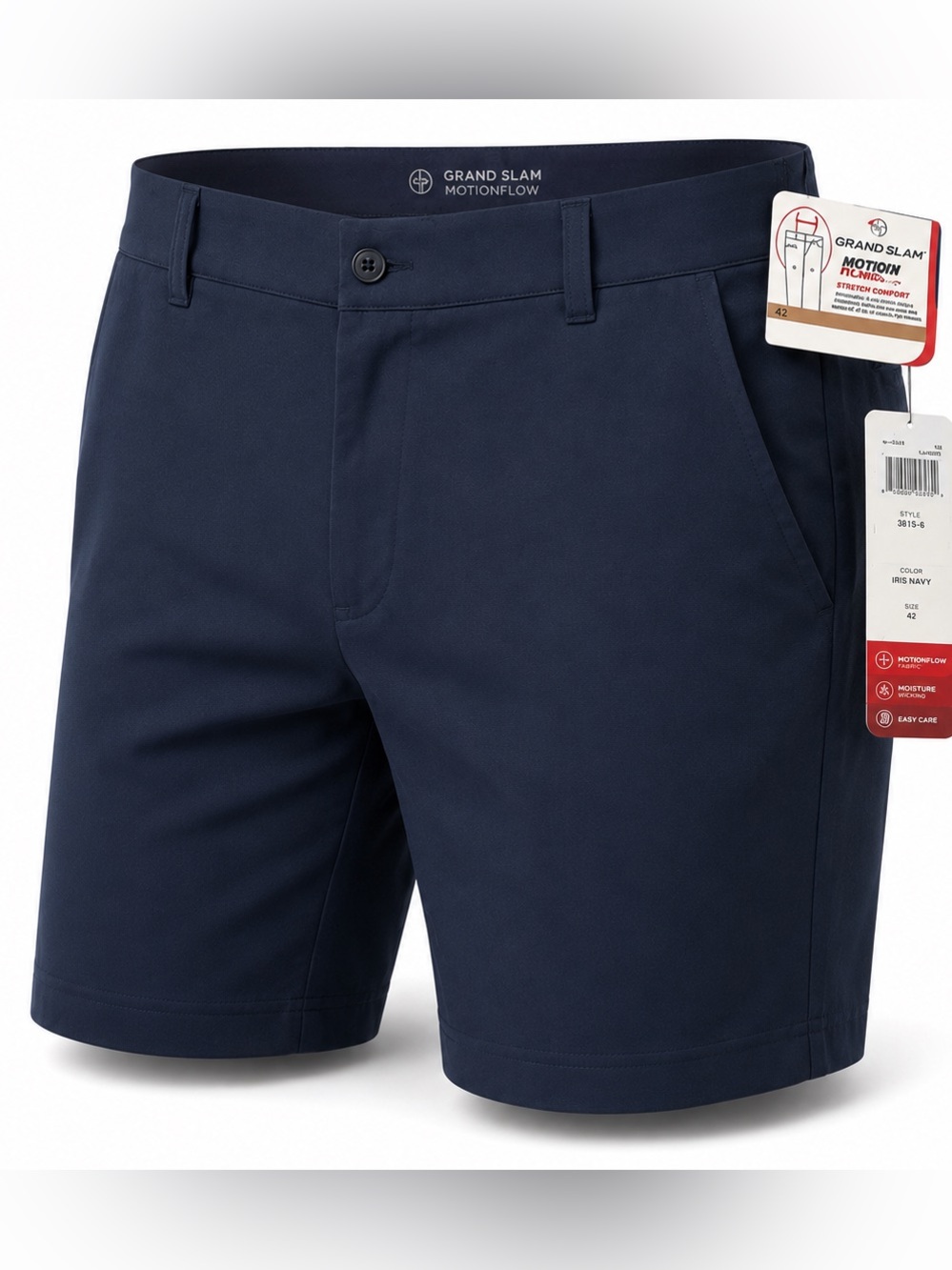 Grand Slam MotionFlow Golf Shorts Black Iris Navy UPF 50 Size 42 New with tags